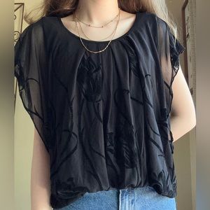 Velvet Floral Sheer Top